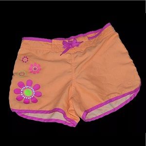 Op Girls Orange and Pink Summer Swim Shorts